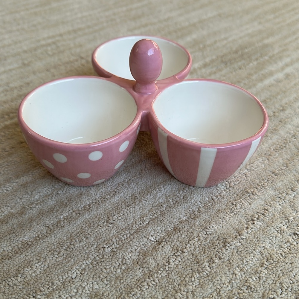 Pampered Chef Pink Bowl Trio Condiment 3 Bowl Server Help Whip Cancer #2069 - Picture 4 of 11